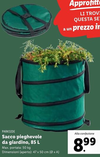 Lidl Parkside Sacco Pieghevole da Giardino, 85 L offerta