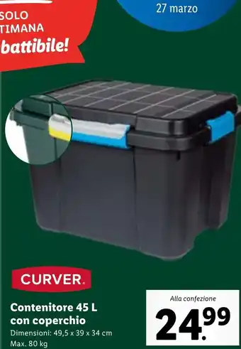 Lidl Curver Contenitore 45 L Con Coperchio offerta