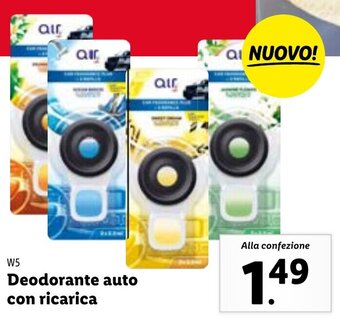 Lidl W5 Deodorante Auto Con Ricarica offerta