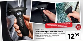 Lidl Ultimate Speed Manometro Per Pneumatici 5 in 1 offerta