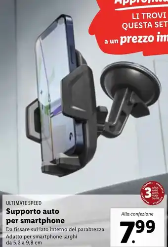 Lidl Ultimate Speed Supporto Auto Per Smartphone offerta