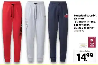 Lidl Pantaloni Sportivi Da Uomo "Stranger Things, The Witcher, La Casa di Carta" offerta