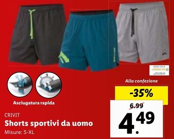 Lidl Crivit Shorts Sportivi da Uomo offerta