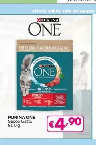 Acqua & Sapone Secco gatto 800g purina one offerta