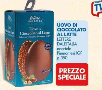 MD Discount Lettere Dall'Italia Uovo di Cioccolato Al Latte g 350 offerta