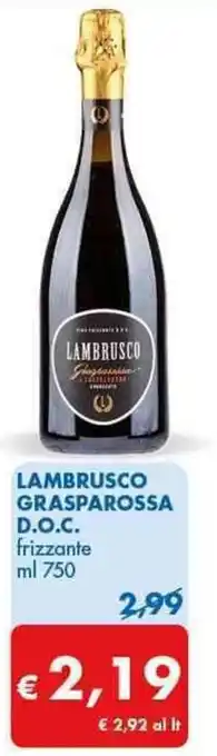 MD Discount Lambrusco Grasparossa D.O.C. ml 750 offerta