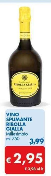 MD Discount Vino Spumante Ribolla Gialla ml 750 offerta
