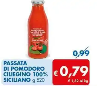 MD Discount Passata Di Pomodoro Ciliegino 100% Siciliano 520 g offerta