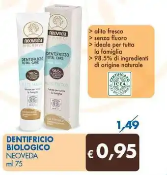MD Discount Neoveda Dentifricio Biologico ml 75 offerta