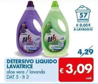MD Discount Dat 5 Detersivo Liquido Lavatrice lt 3 offerta