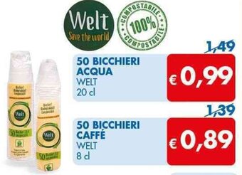 MD Discount Welt 50 Bicchieri Acqua 20 cl offerta
