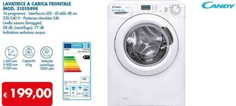 MD Discount Candy Lavatrice A Carica Frontale MOD. 31010494 offerta