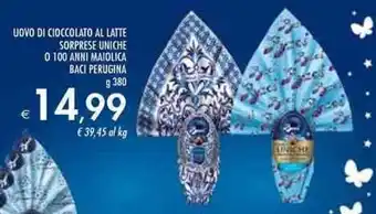 Bennet Baci Perugina Uovo di Cioccolato Al Latte Sorprese Uniche o 100 Anni Maiolica g 380 offerta
