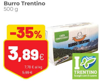 Coop Burro Trentino 500 g offerta