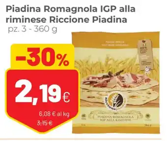 Coop Riccione Piadina Piadina Romagnola IGP Alla Riminese pz. 3 - 360 g offerta