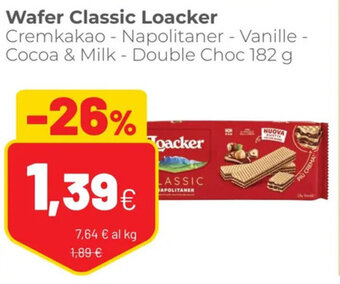 Coop Loacker Wafer Classic 182 g offerta