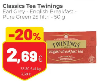 Twinings Classics Tea 25 Filtri - 50 g