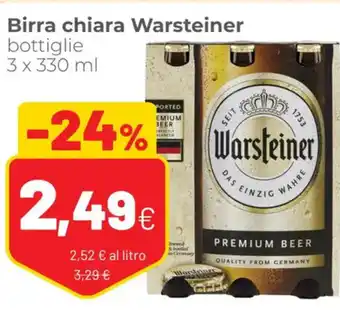 Coop Warsteiner Chiara Birra Bottiglie 3 x 330 ml offerta