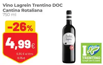 Coop Cantina Rotaliana Vino Lagrein Trentino DOC 750 ml offerta