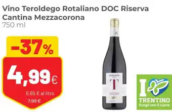Coop Cantina Mezzacorona Vino Teroldego Rotaliano DOC Riserva 750 ml offerta