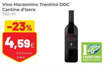 Coop Cantina d'Isera Vino Marzemino Trentino DOC 750 ml offerta