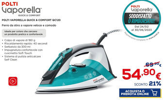 Euronics Polti Vaporella Quick & Comfort QC120 offerta