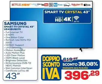 Euronics Samsung Smart TV Crystal 43" UE43BU8070 offerta