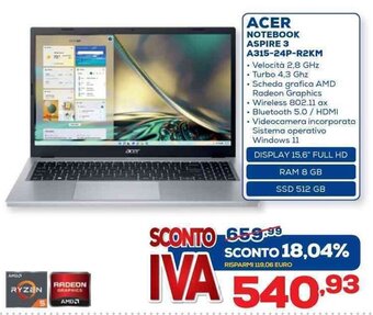 Euronics acer Notebook Aspire 3 A315-24P-R2KM offerta