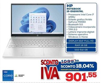 Euronics hp Notebook 15-EG2007NL offerta