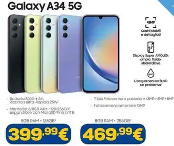 Euronics Samsung Galaxy A34 5G 8GB RAM + 256GB offerta