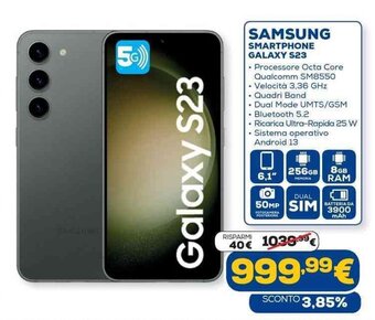 Euronics Samsung Smartphone Galaxy S23 offerta
