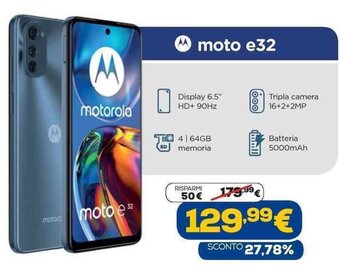 Euronics motorola moto e32 offerta