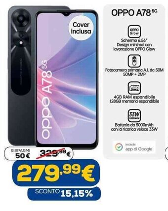 Euronics Oppo A78 5G offerta