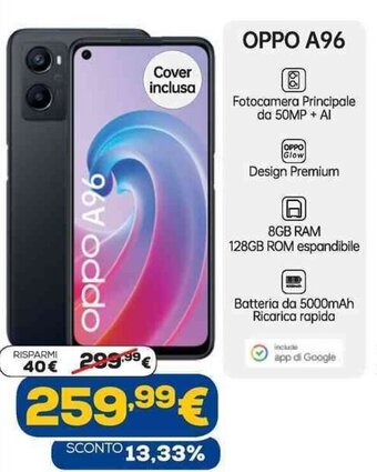 Euronics Oppo A96 offerta