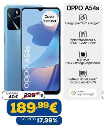 Euronics Oppo A54s offerta