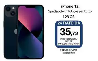 Euronics Apple iPhone 13 offerta