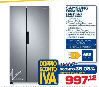 Euronics Samsung Frigorifero Side by Side RS66A8101SL offerta