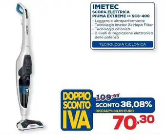 Imetec Scopa Elettrica Piuma Extreme ++ SC3-400
