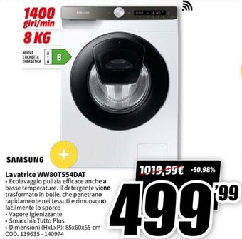 Samsung Lavatrice WW80T554DAT