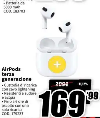 MediaWorld AirPods terzagenerazione offerta