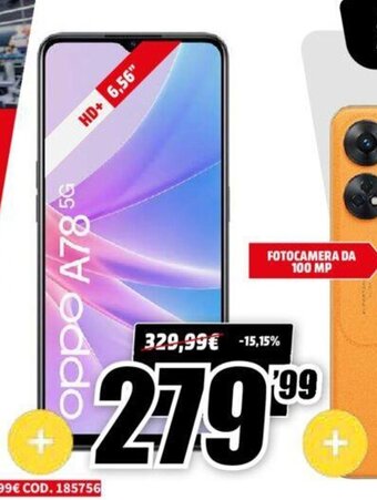 MediaWorld oppo Smartphone A78 offerta
