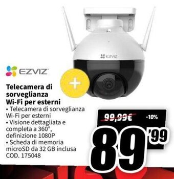 MediaWorld Ezviz Telecamera di Sorveglianza Wi-Fi per esterni offerta