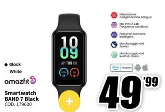MediaWorld amazfit Smartwatch Band 7 Black offerta