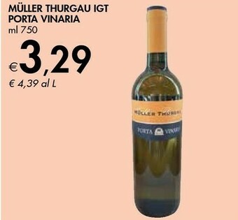 Bennet Porta vinaria Muller Thurgau Igt offerta