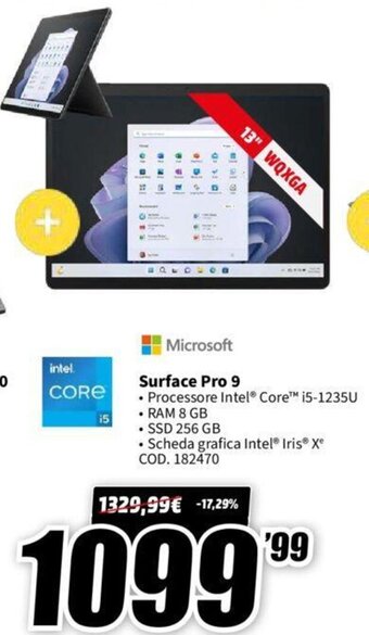 MediaWorld Microsoft Surface Pro 9 offerta
