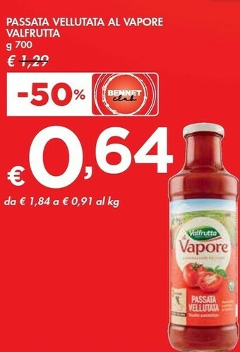 Bennet Valfrutta Passata Vellutata 700 G(ml) offerta