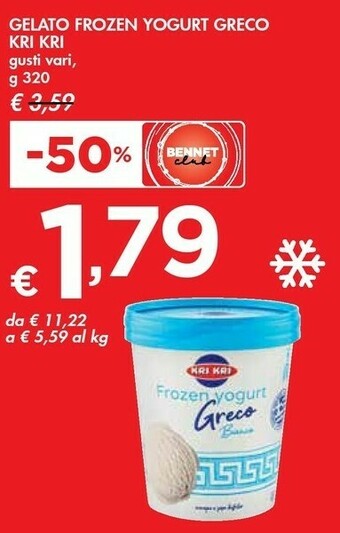 Bennet Kri kri Gelato Frozen Yogurt Greco offerta