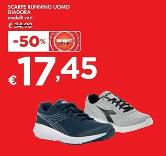 Bennet Diadora Scarpe Running Uomo offerta