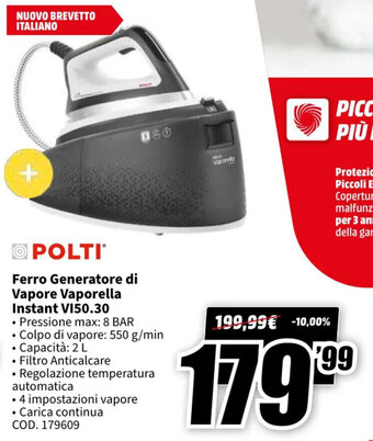 MediaWorld Polti Ferro Generatore di Vapore Vaporella Instant VI50.30 offerta
