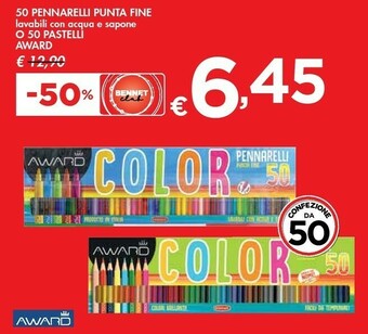 Bennet Award 50 Pennarelli Punta Fine O 50 Pastelli offerta
